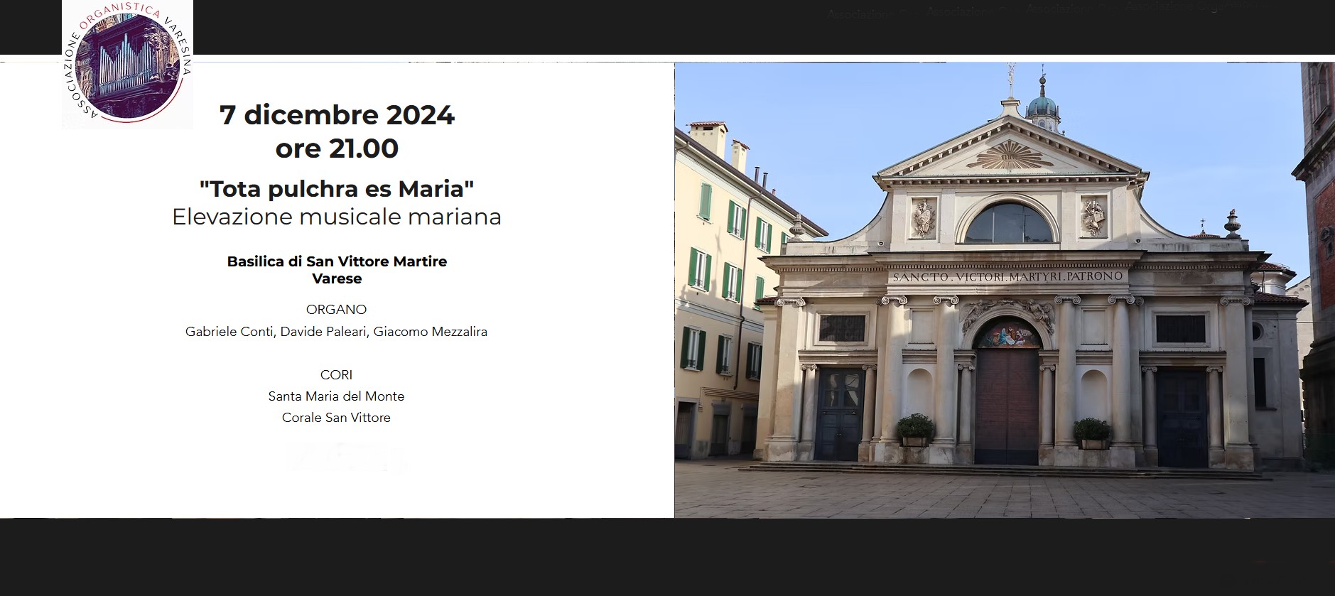 Concerto a S. Vittore – “Tota pulchra es Maria”